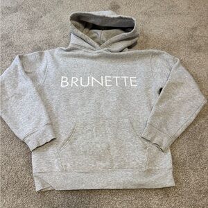 Brunette The Label Heather Gray Hoodie with White Logo